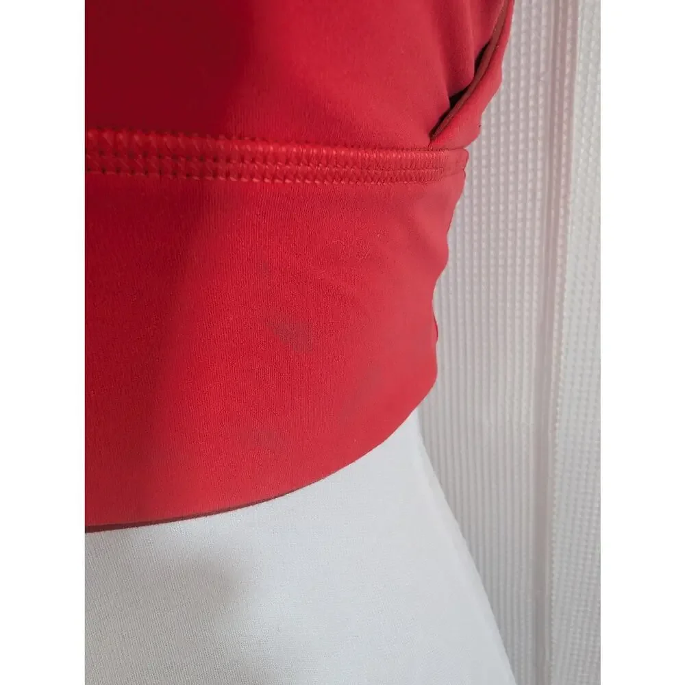 LULULEMON! REVERSIBLE RED/ORANGE ATHLETIC BRA TOP, LOGO BACK! ADORABLE! SZ M